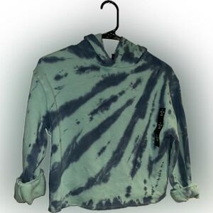 ART CLASS Crop Hoodie Green Tie-Dye Hoodie Size L (10/12) GIRLS Cropped